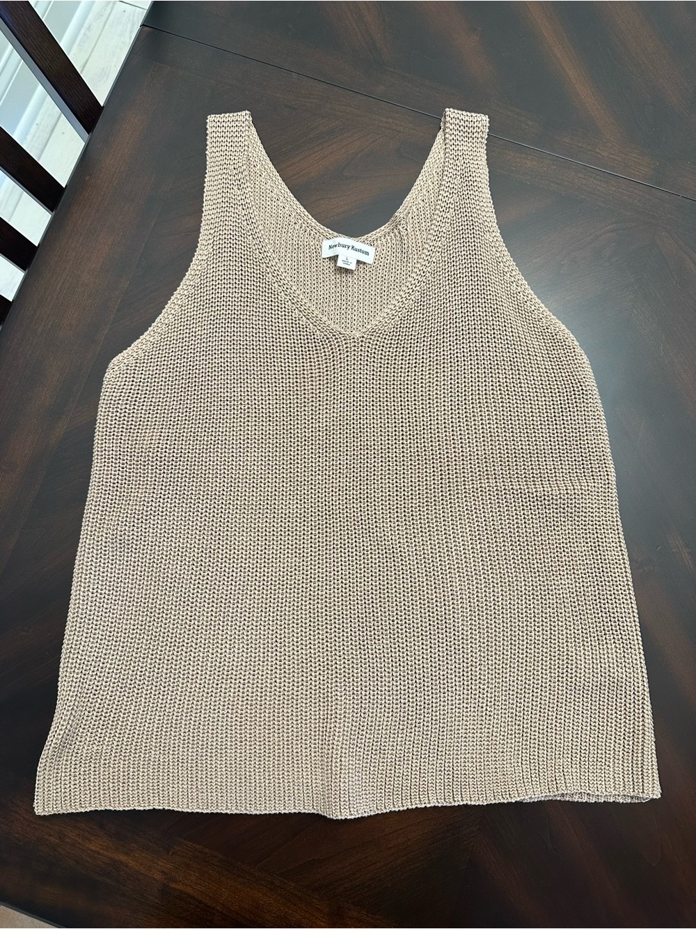 Beige Classy Knit V-Neck Fall Tank